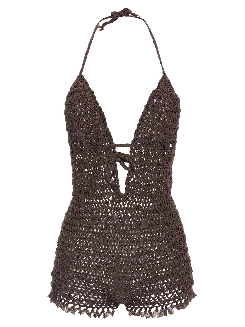 Brown Polyester Jumpsuit