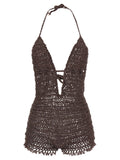 Brown Polyester Jumpsuit