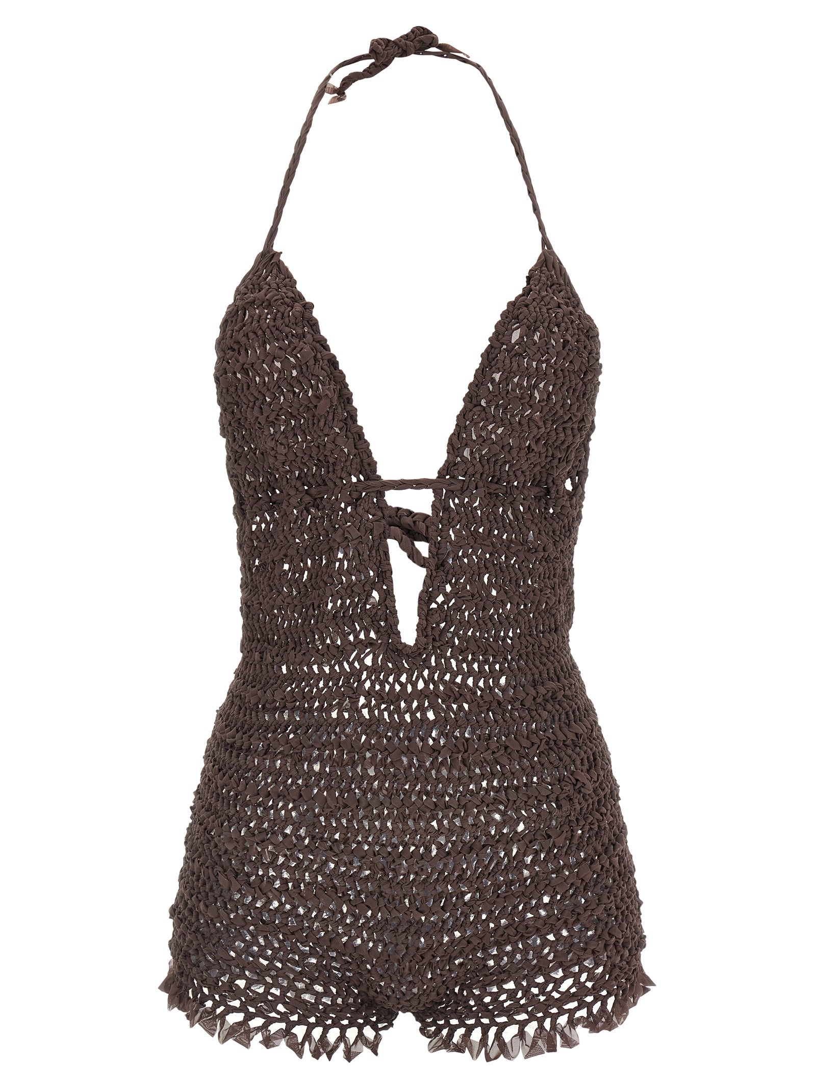 Brown Polyester Jumpsuit
