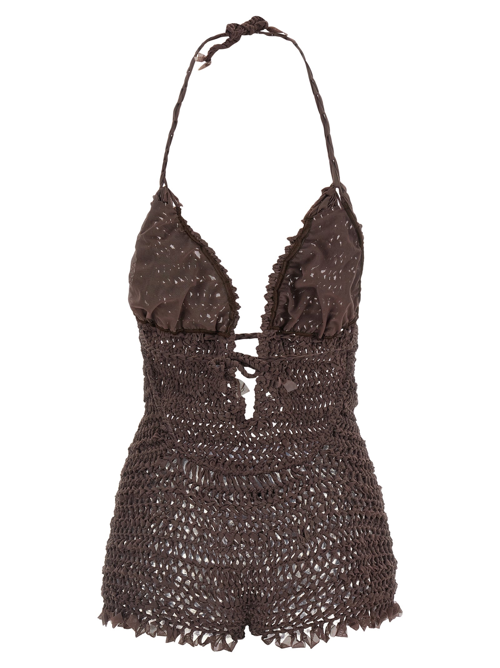 Brown Polyester Jumpsuit