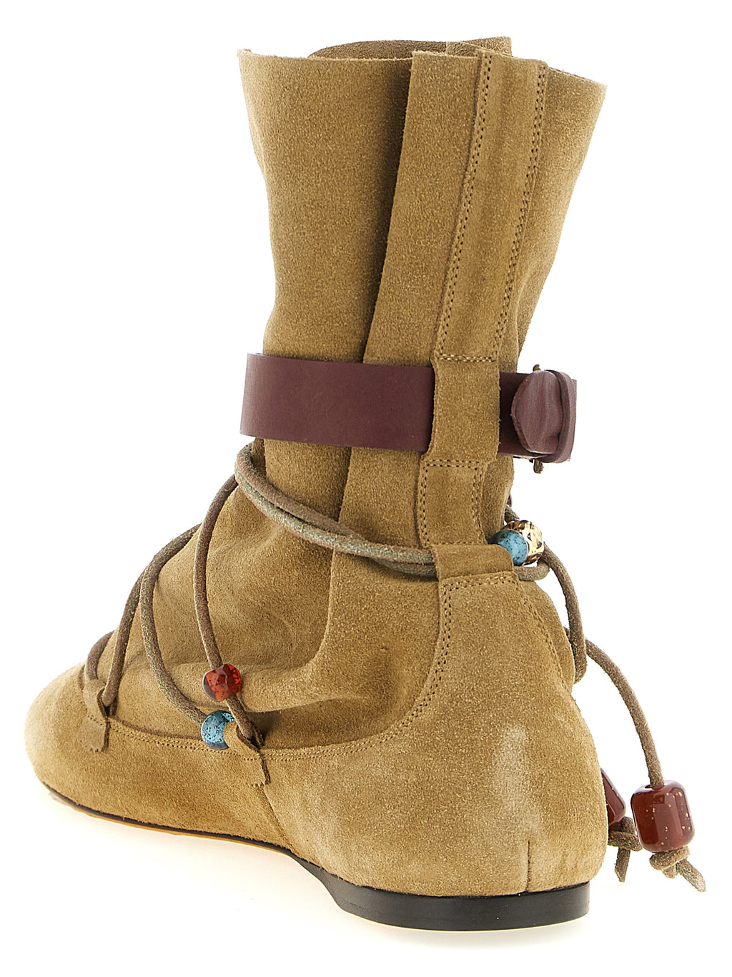 Beige Calfskin Ankle Boots
