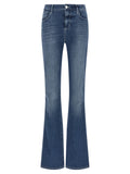 Blue Cotton Flared Jeans