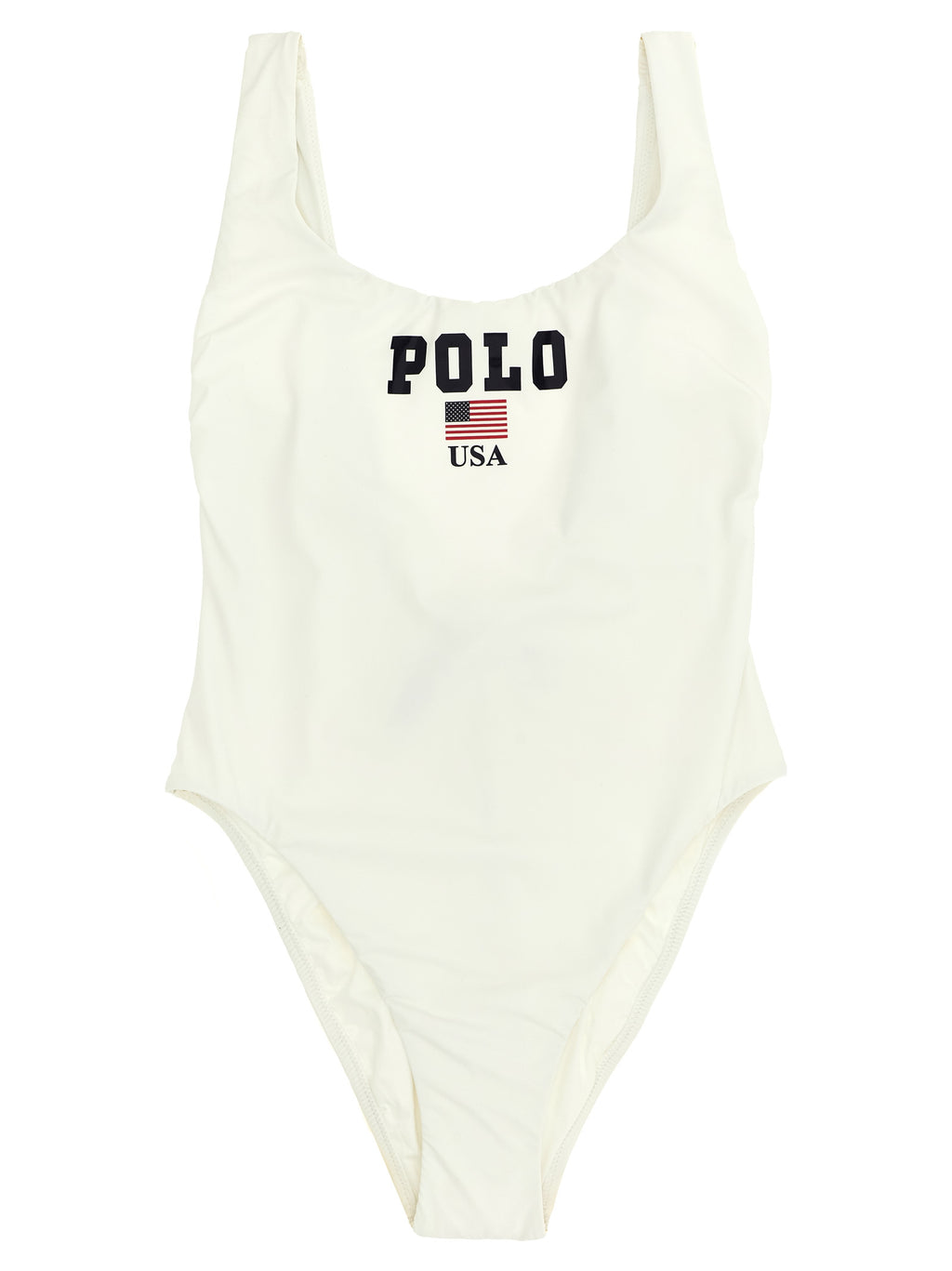 White Nylon One-Piece Swimsuit