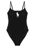 Black Nylon One-Piece Swimsuit