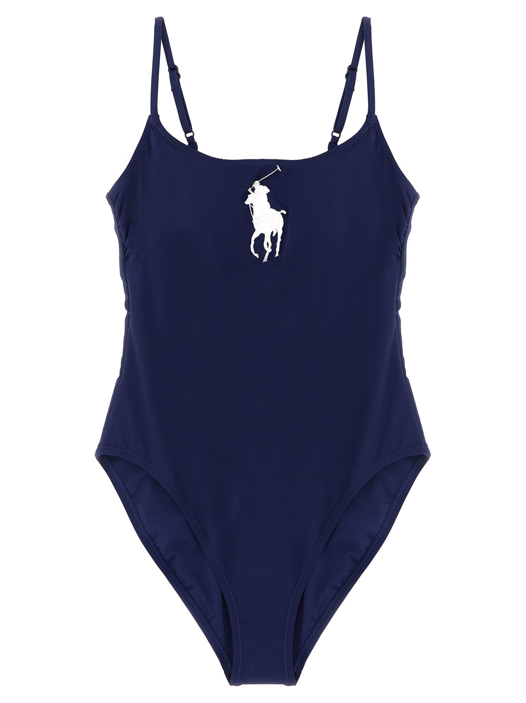 Blue Nylon One-Piece Swimsuit