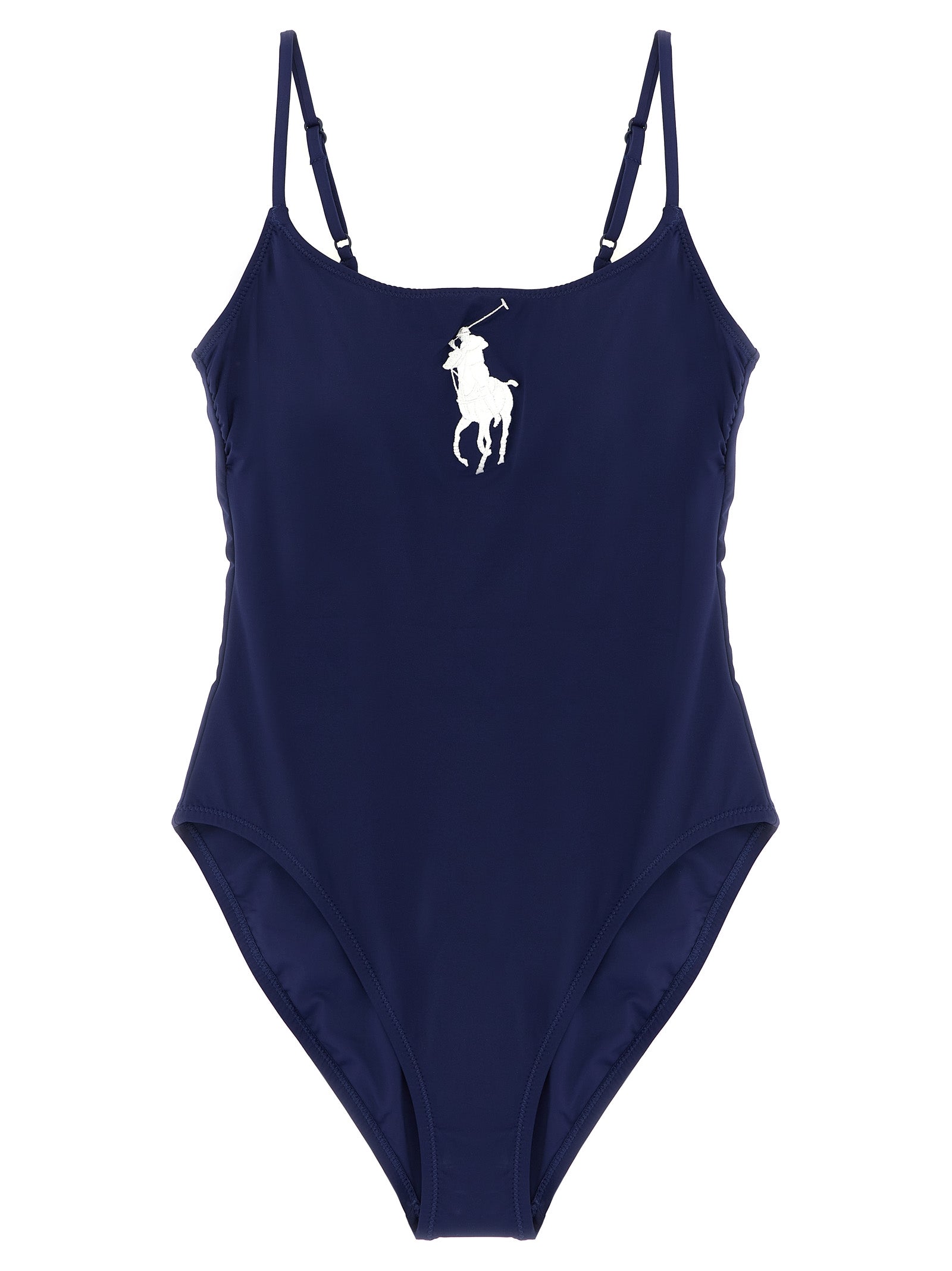Blue Nylon One-Piece Swimsuit