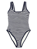 Blue Nylon One-Piece Swimsuit