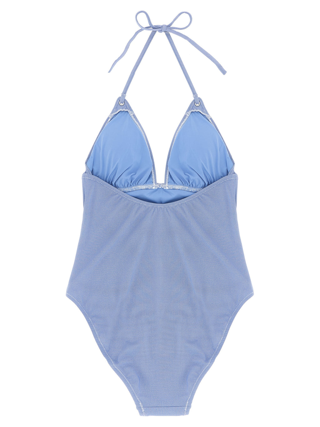 Blue Nylon One-Piece Swimsuit