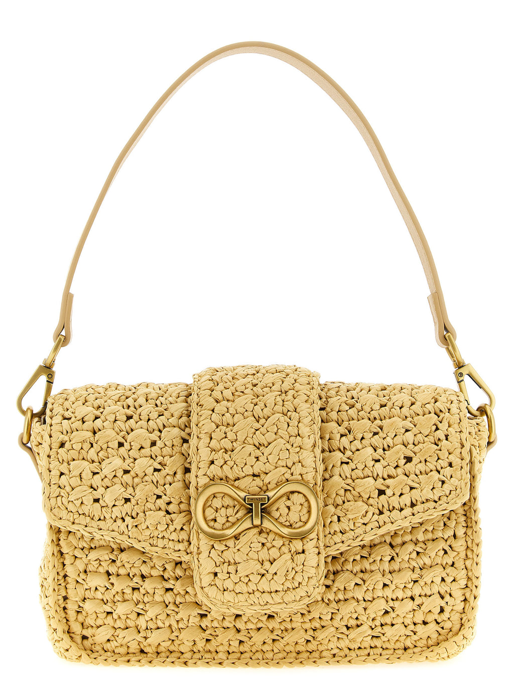 Beige Polypropylene Crossbody Bag
