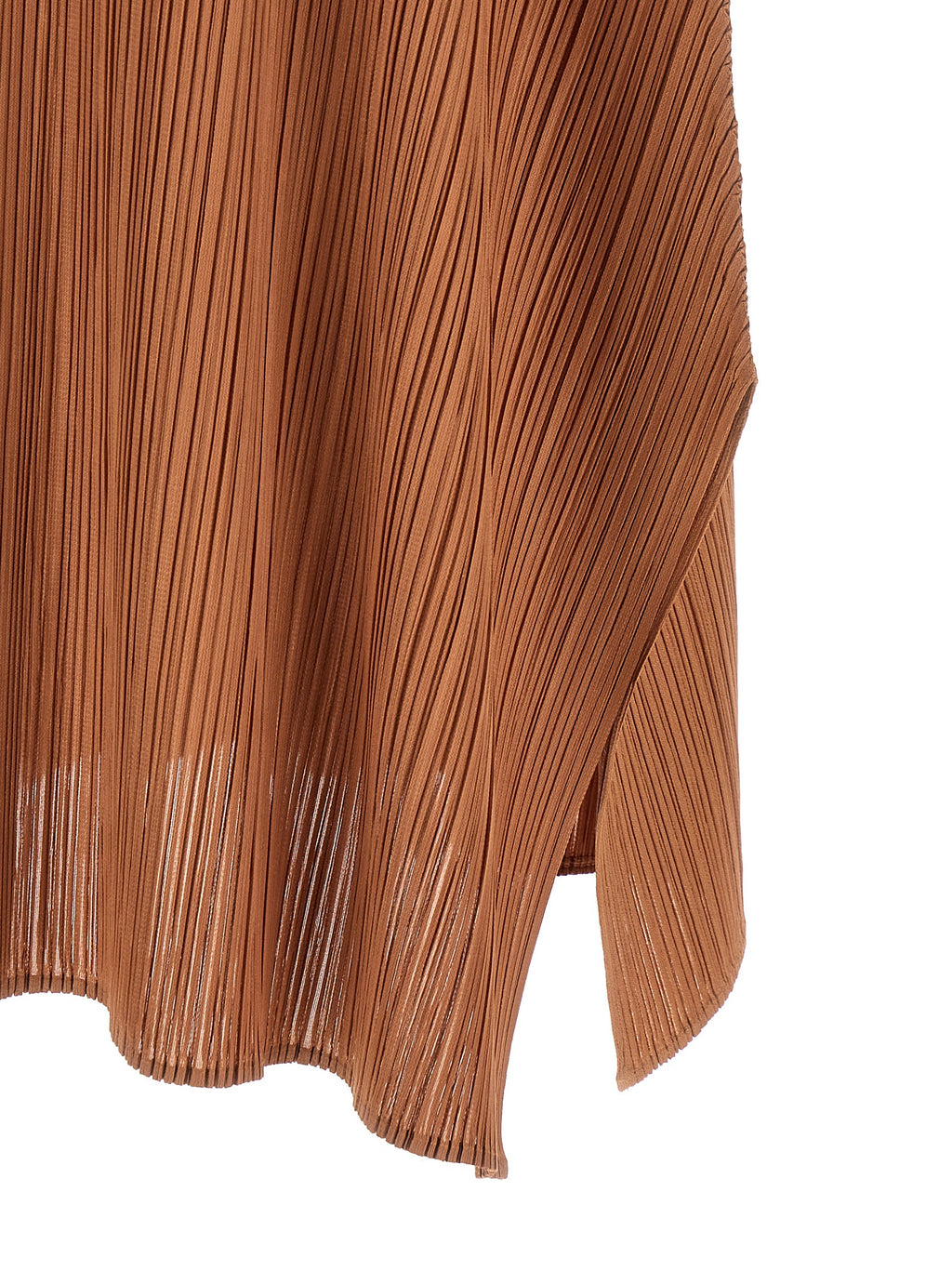 Brown Polyester Midi Dress