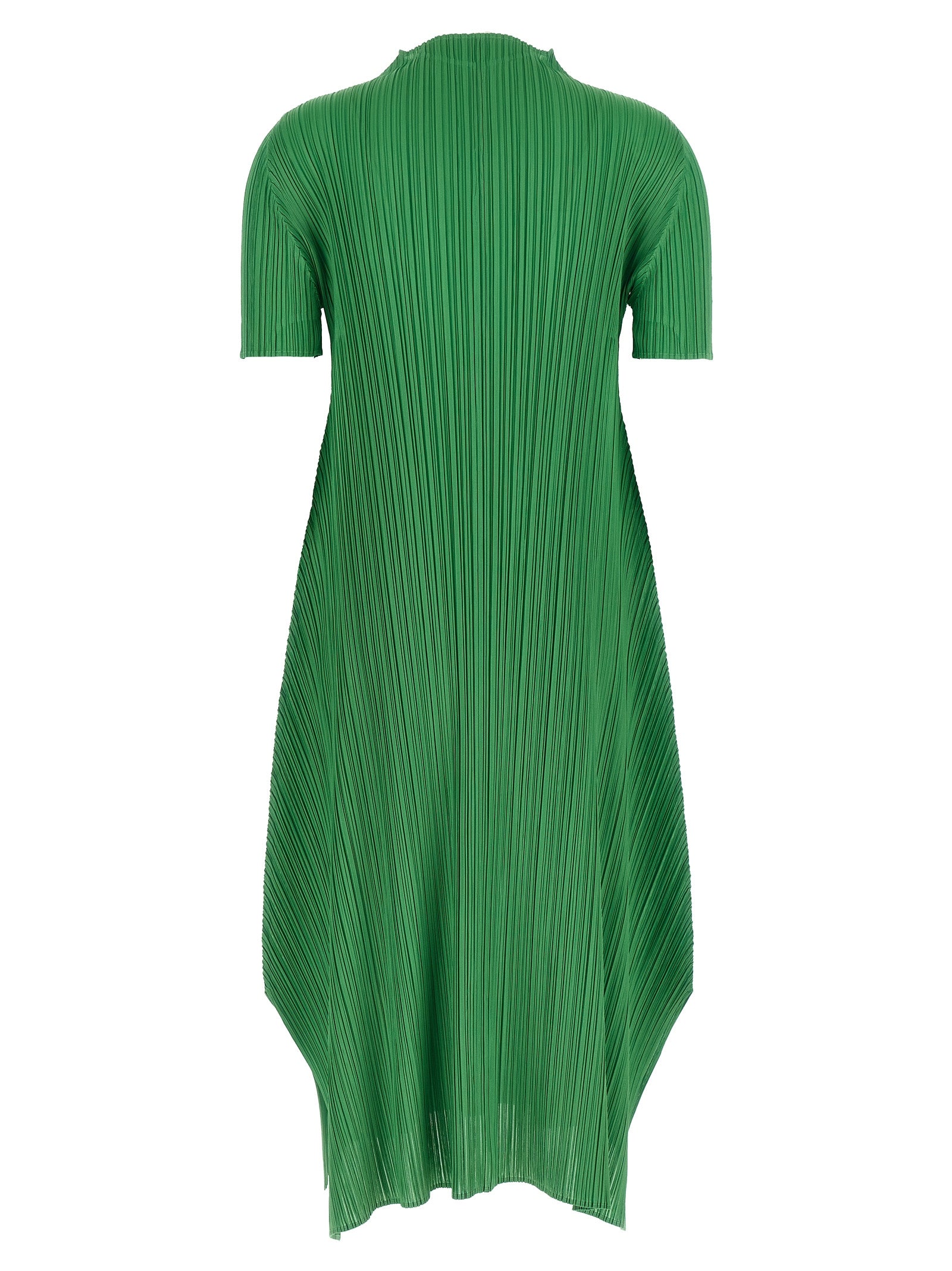 Bicolor Polyester Midi Dress