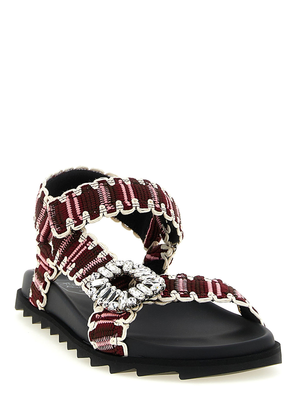 Multicolor Polyester Flat Sandals