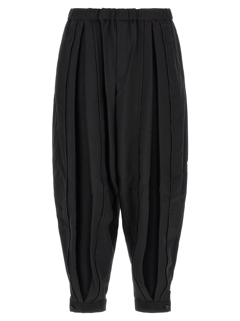 Black Polyester Casual Pants