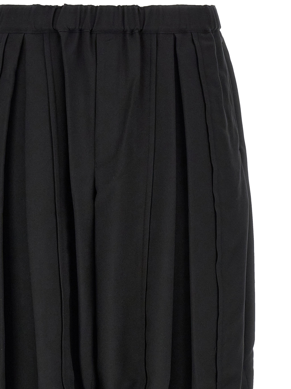 Black Polyester Casual Pants