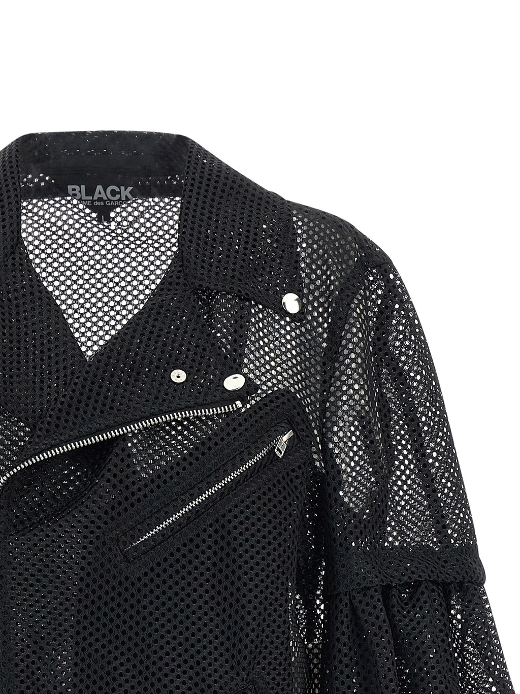 Black Polyester Biker Jacket