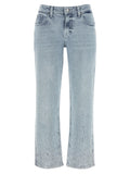 Blue Cotton Straight-Leg Jeans