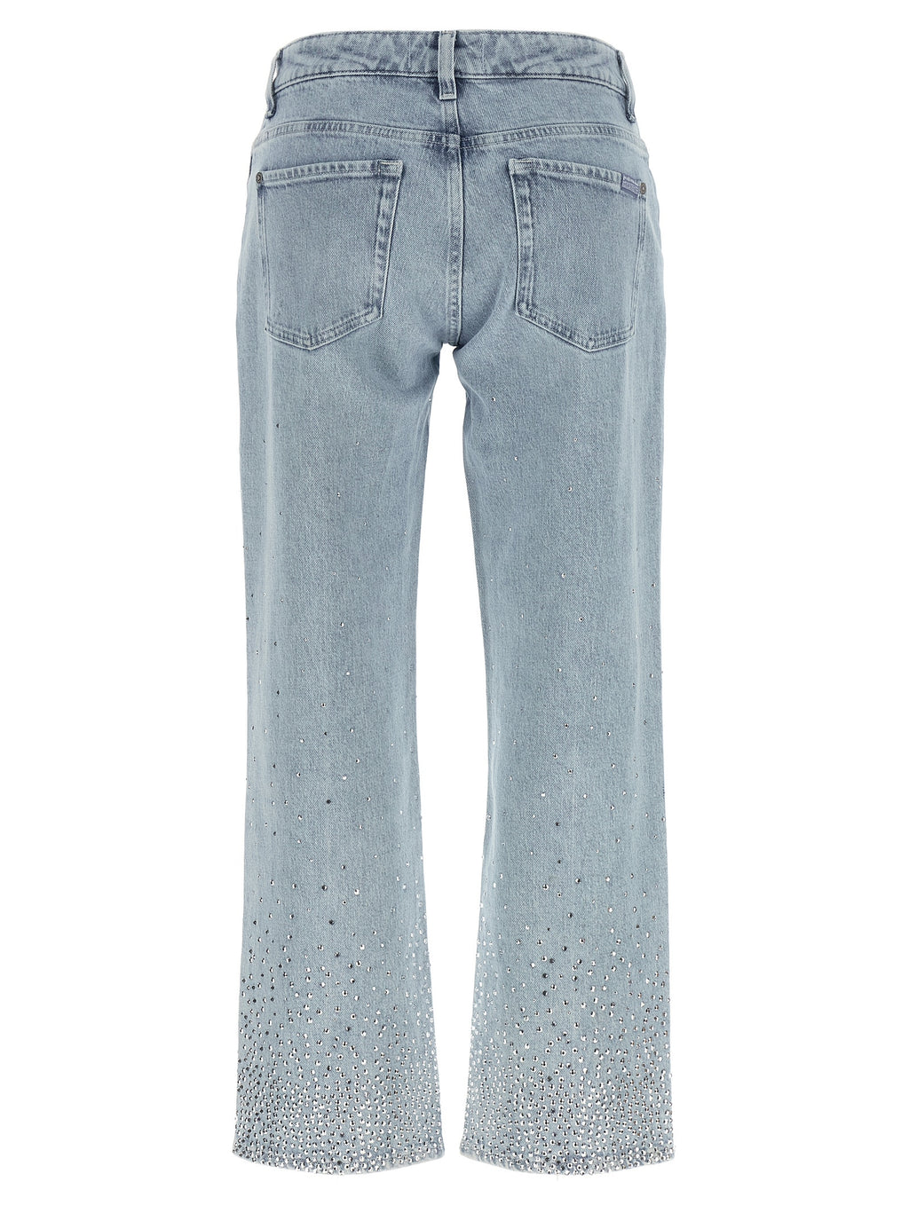 Blue Cotton Straight-Leg Jeans