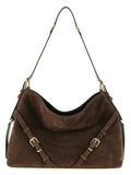 Brown Calfskin Shoulder Bag
