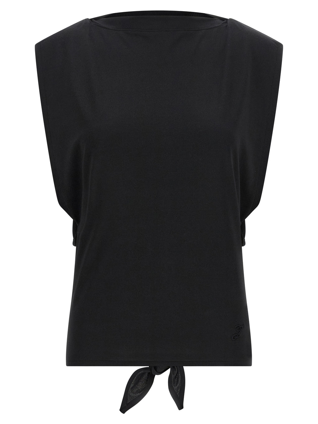 Black Paper Sleeveles T-Shirt