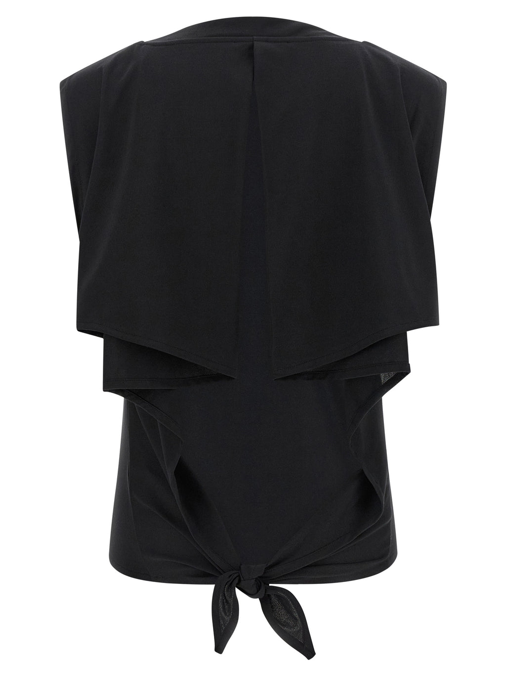 Black Paper Sleeveles T-Shirt