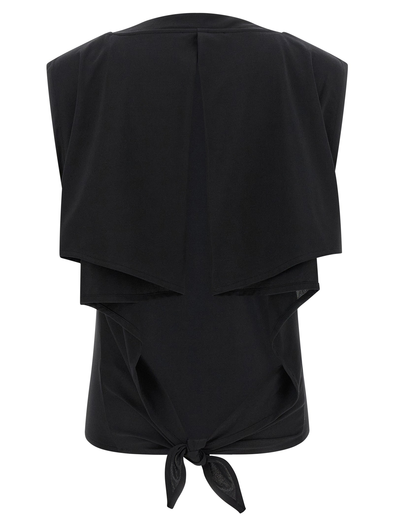 Black Paper Sleeveles T-Shirt