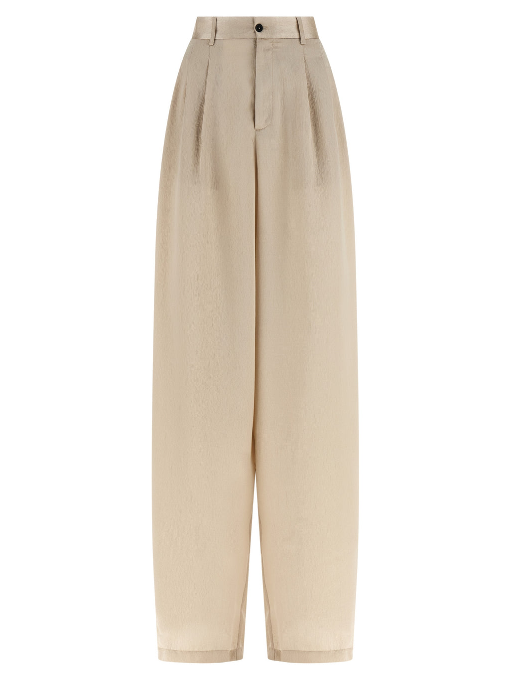 Beige Polyester Casual Pants