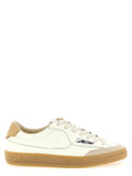 Beige Cowhide Low Top Sneakers