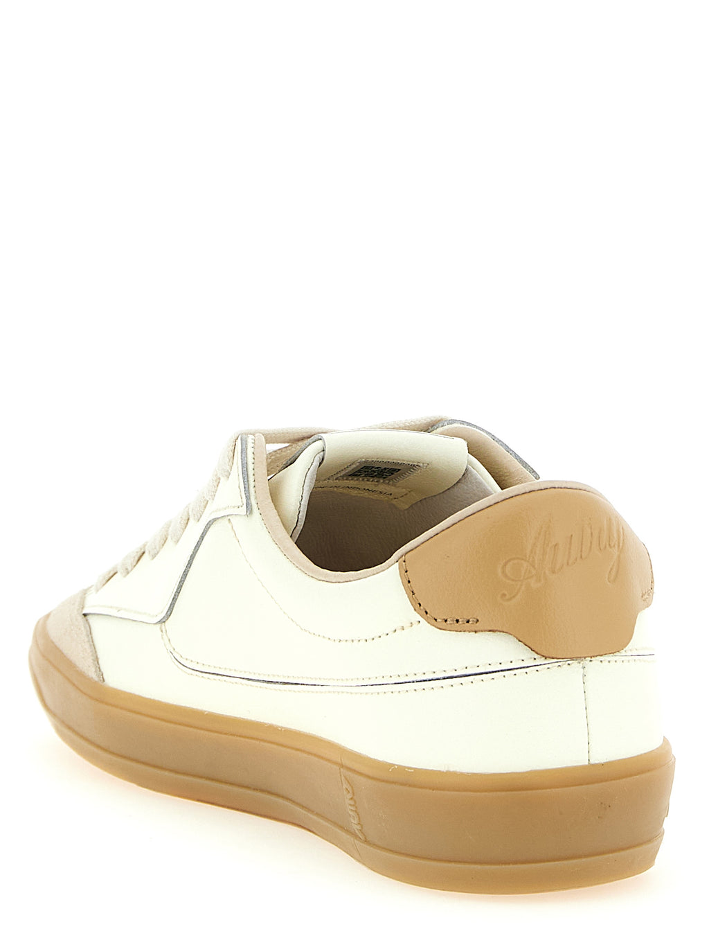 Beige Cowhide Low Top Sneakers