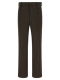 Brown Polyester Casual Pants