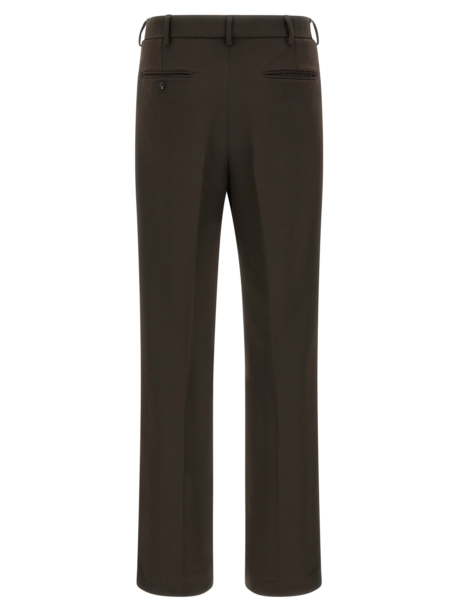 Brown Polyester Casual Pants