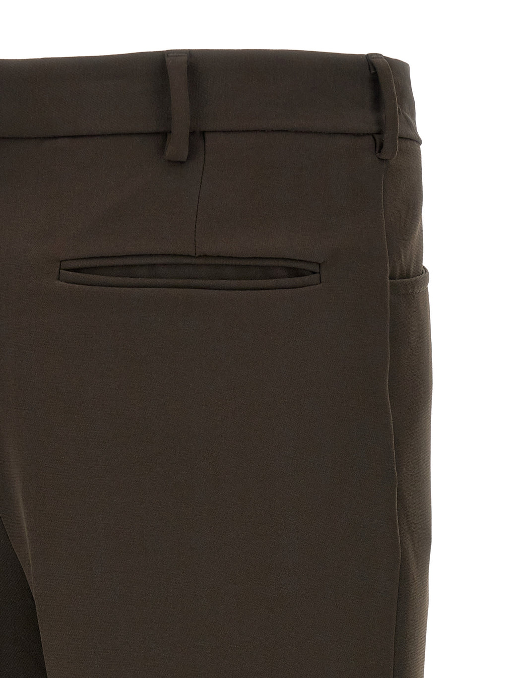 Brown Polyester Casual Pants