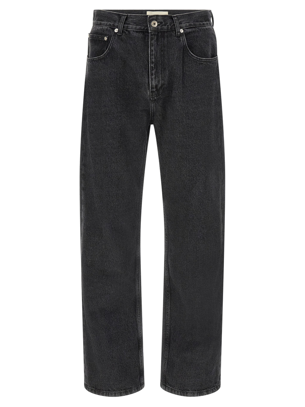 Black Cotton Straight-Leg Jeans