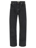 Black Cotton Straight-Leg Jeans