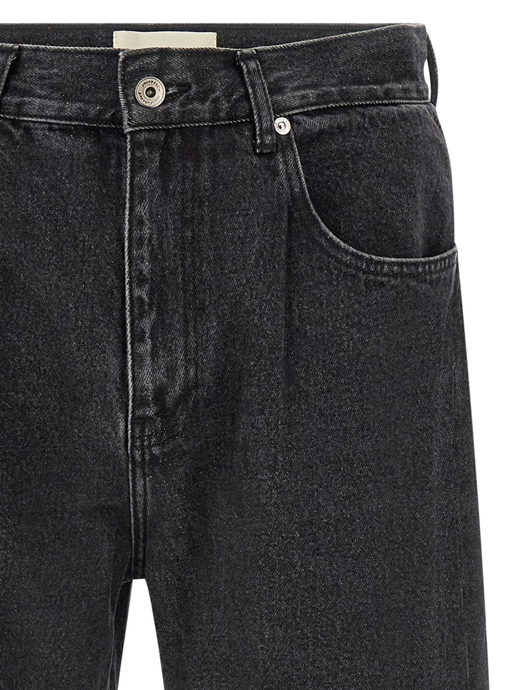 Black Cotton Straight-Leg Jeans