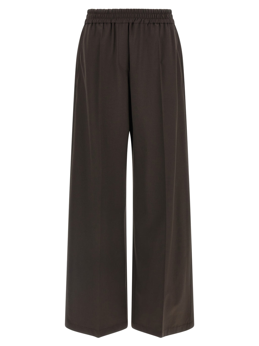 Brown Virgin Wool Casual Pants