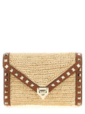 Beige Straw Crossbody Bag