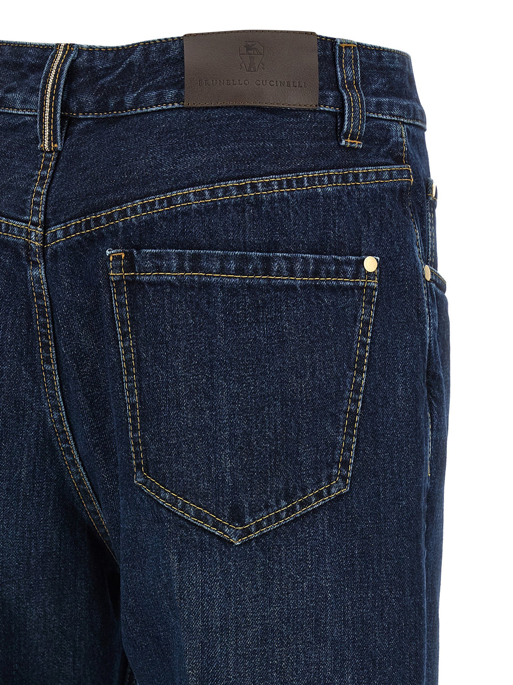 Blue Cotton Cropped Jeans