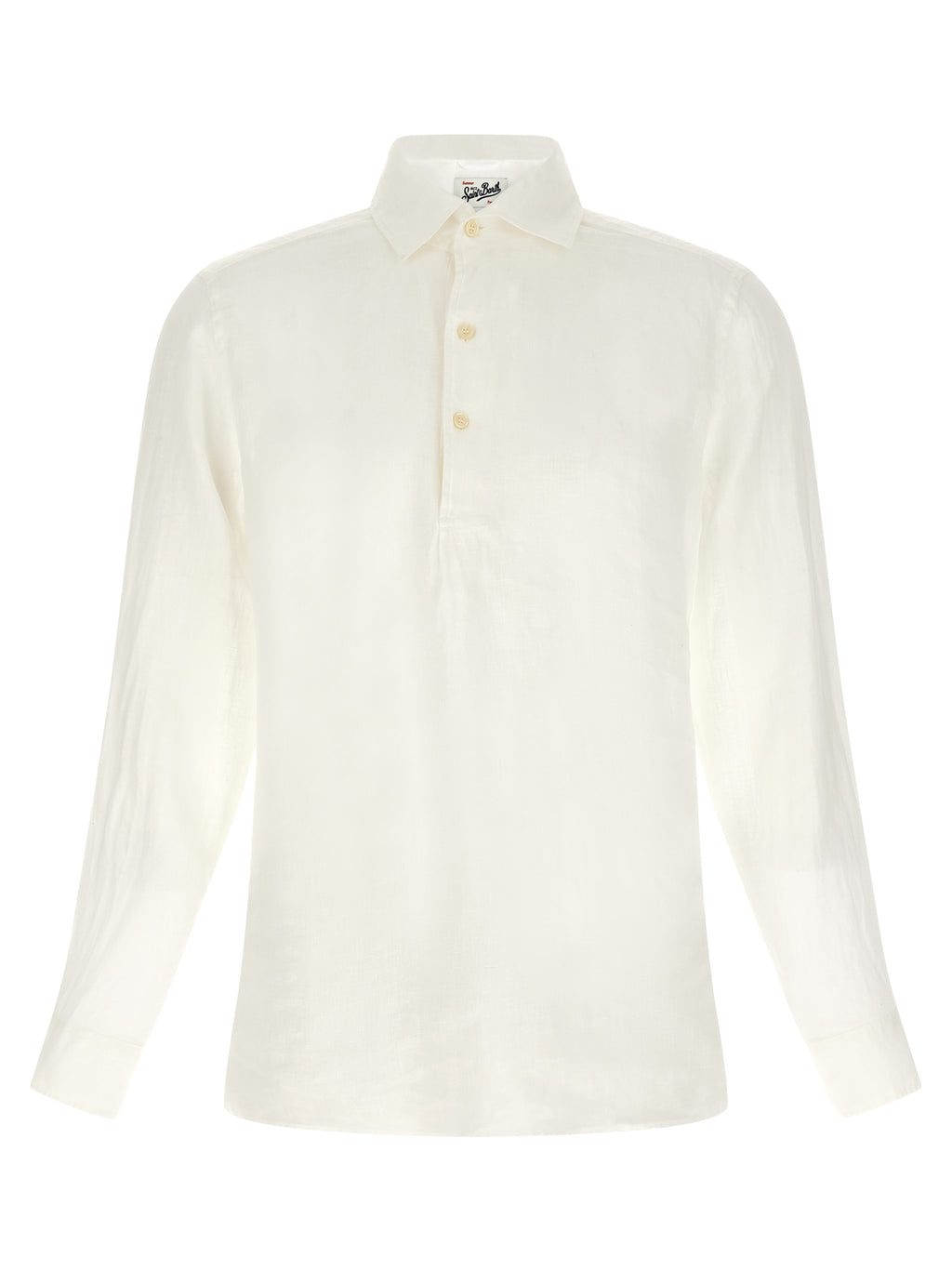 White Linen Polo Shirt