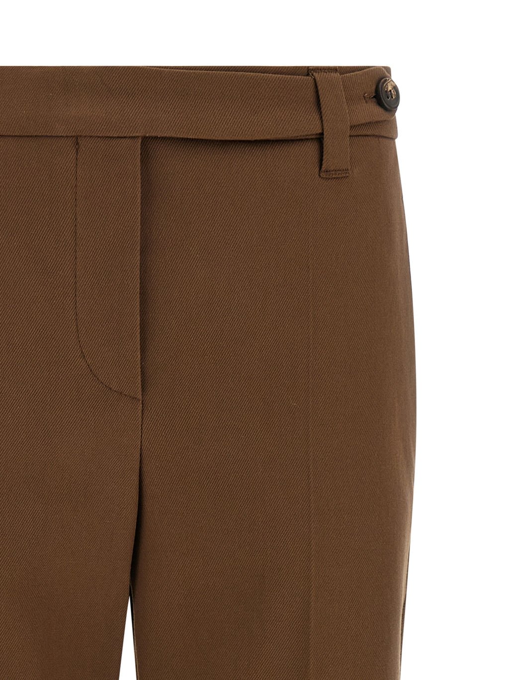 Brown Cotton Cropped Pants