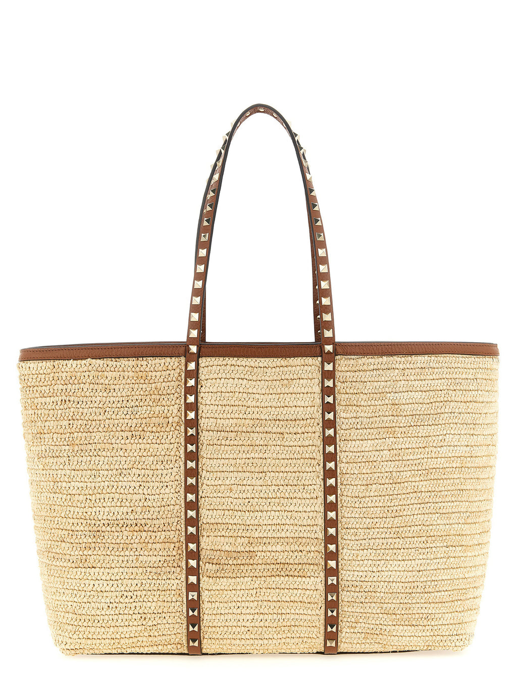 Beige Straw Tote Bag