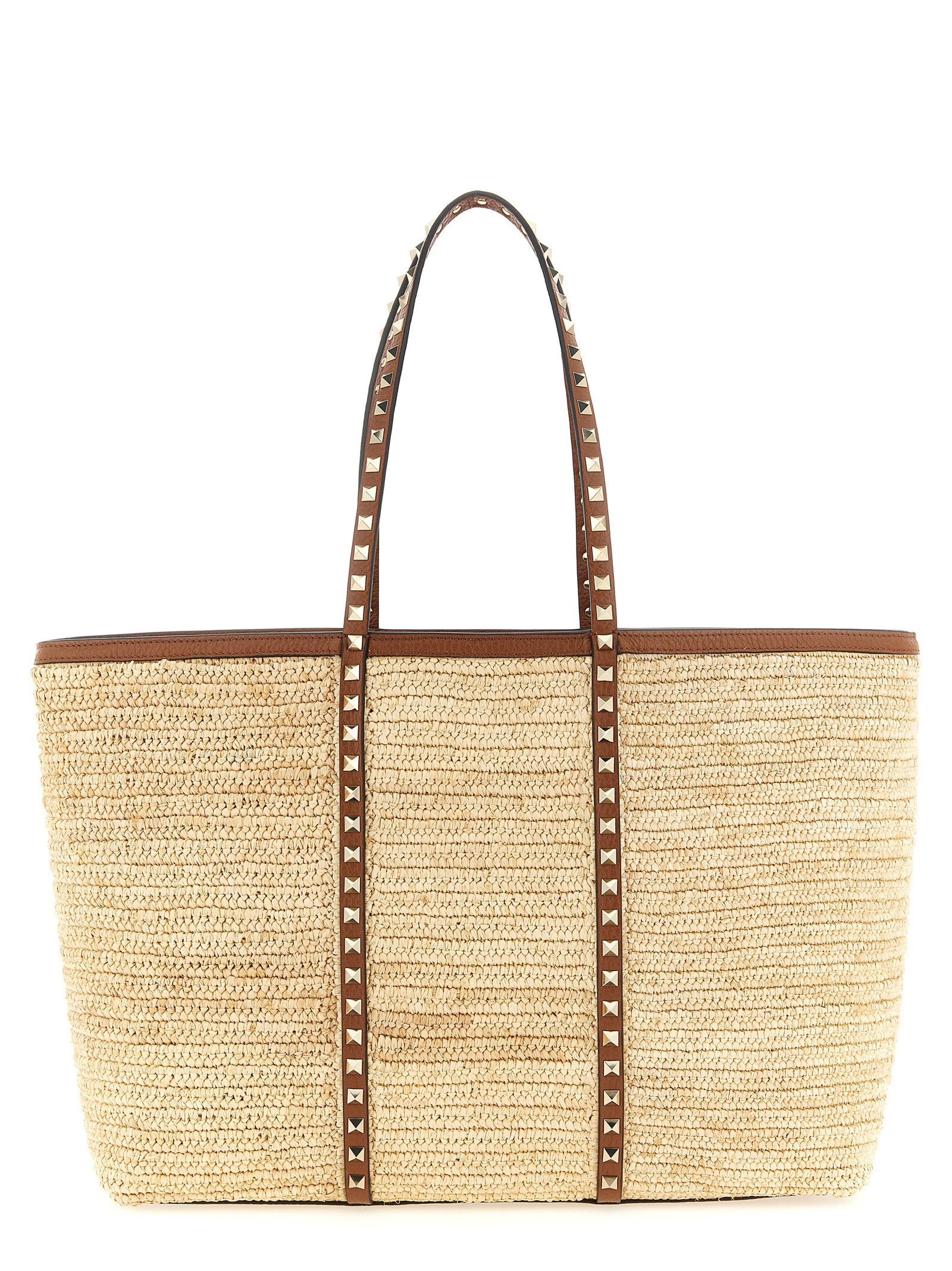 Beige Straw Tote Bag