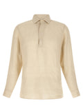 Beige Linen Polo Shirt