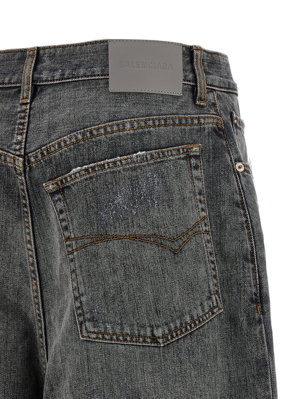 Gray Cotton Relaxed Fit Jeans