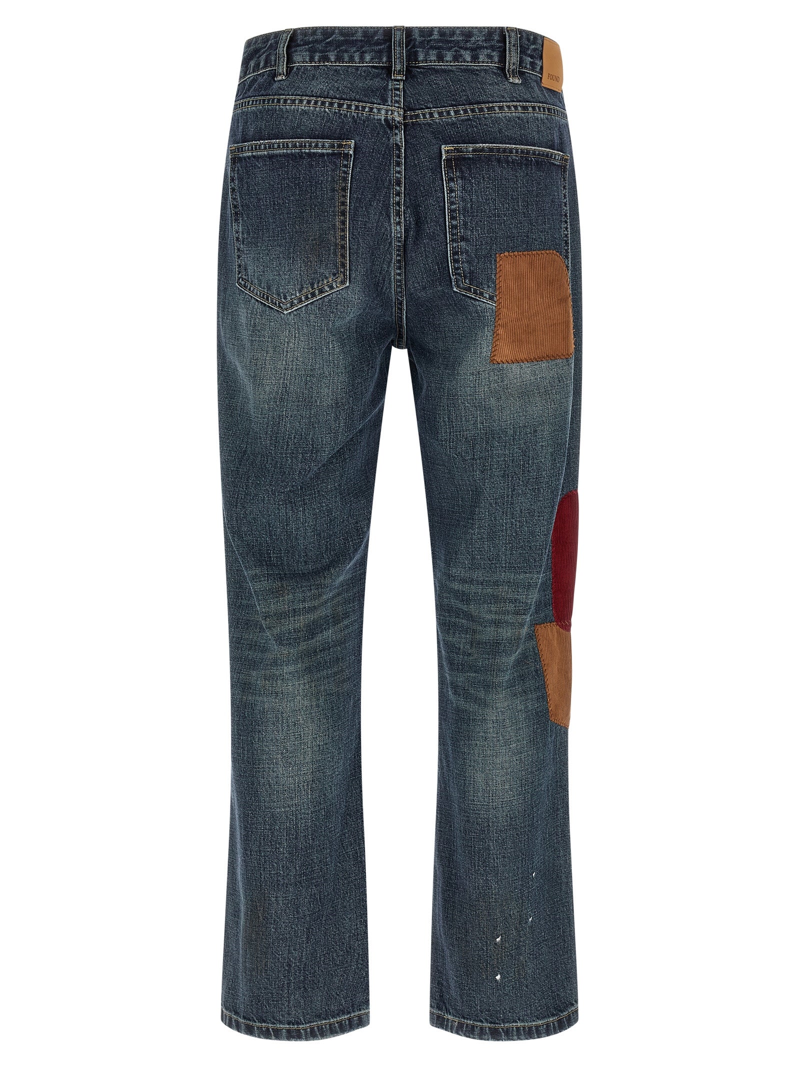 Blue Cotton Straight-Leg Jeans