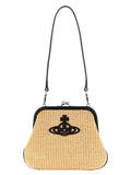 Beige Cotton Clutch Bag