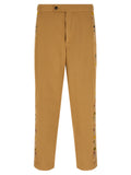 Beige Cotton Casual Pants