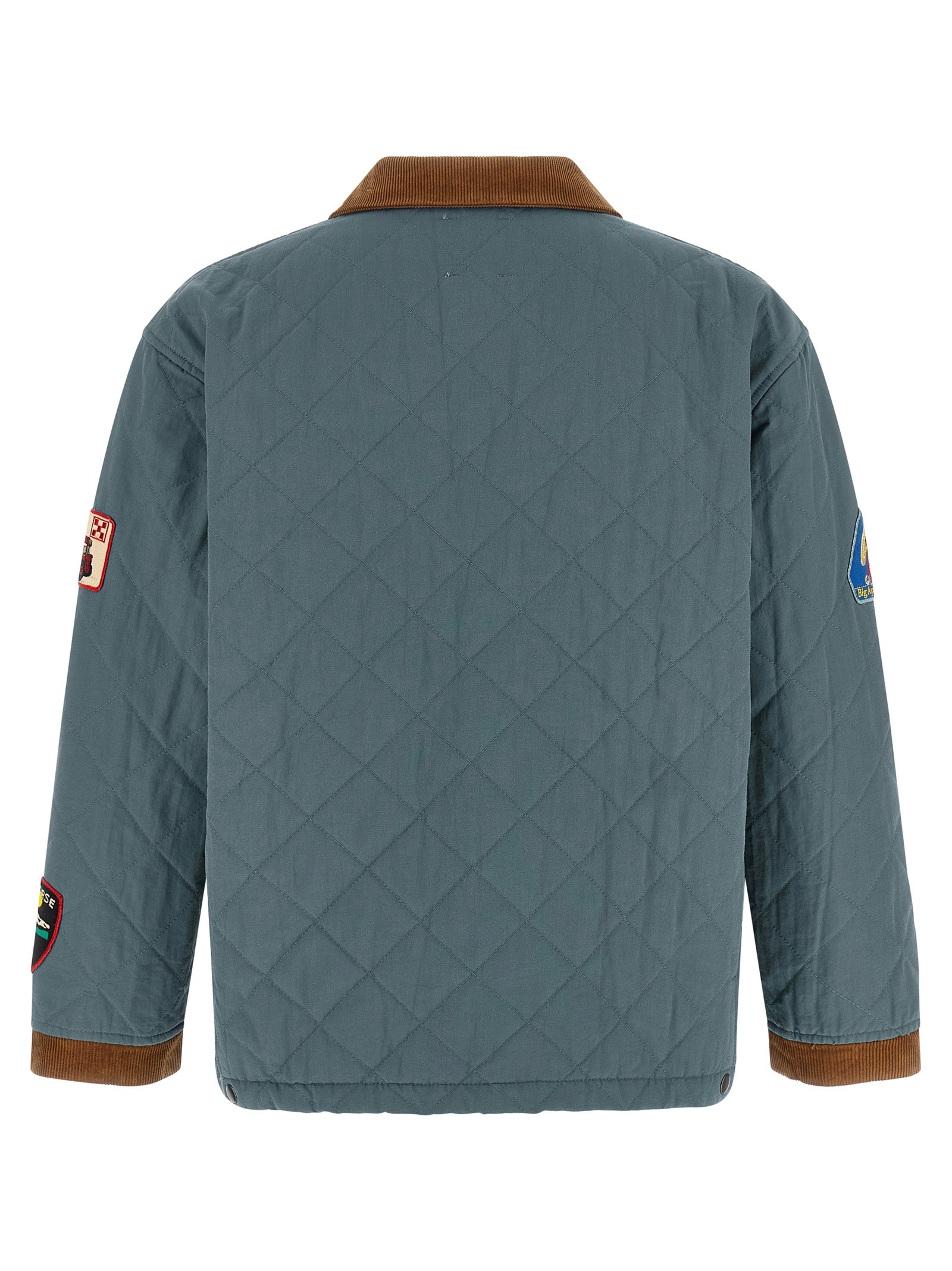 Blue Cotton Full-Length Jacket