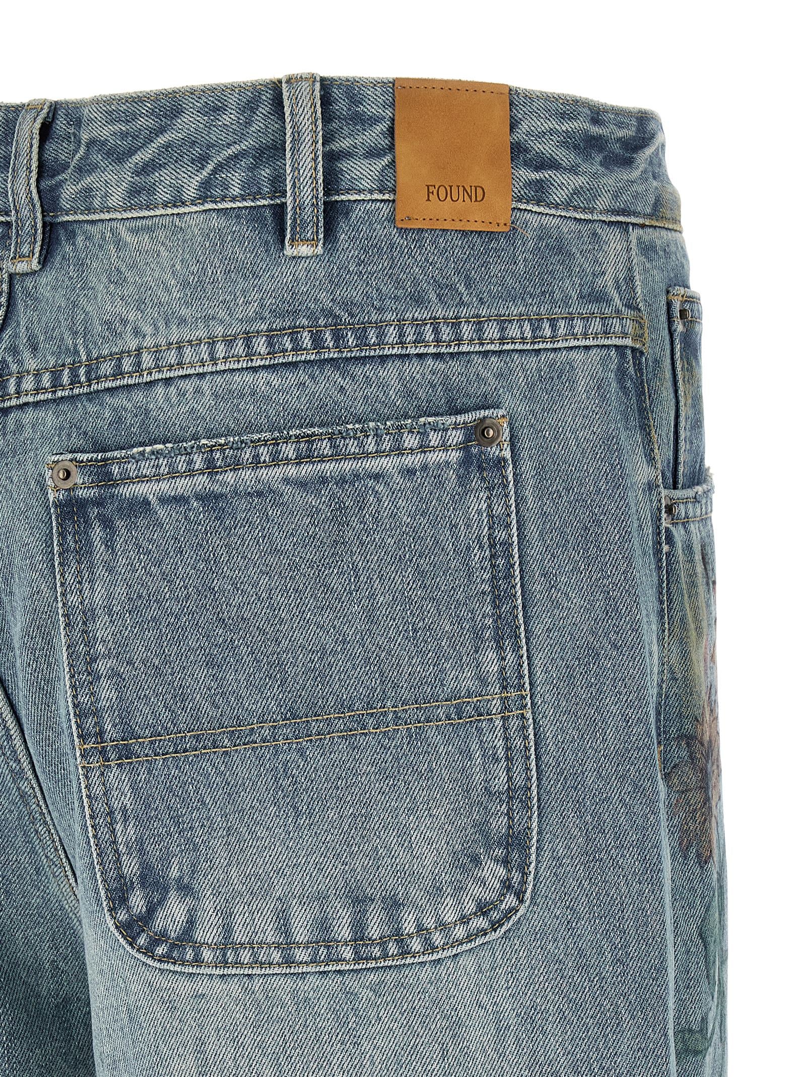 Blue Cotton Straight-Leg Jeans