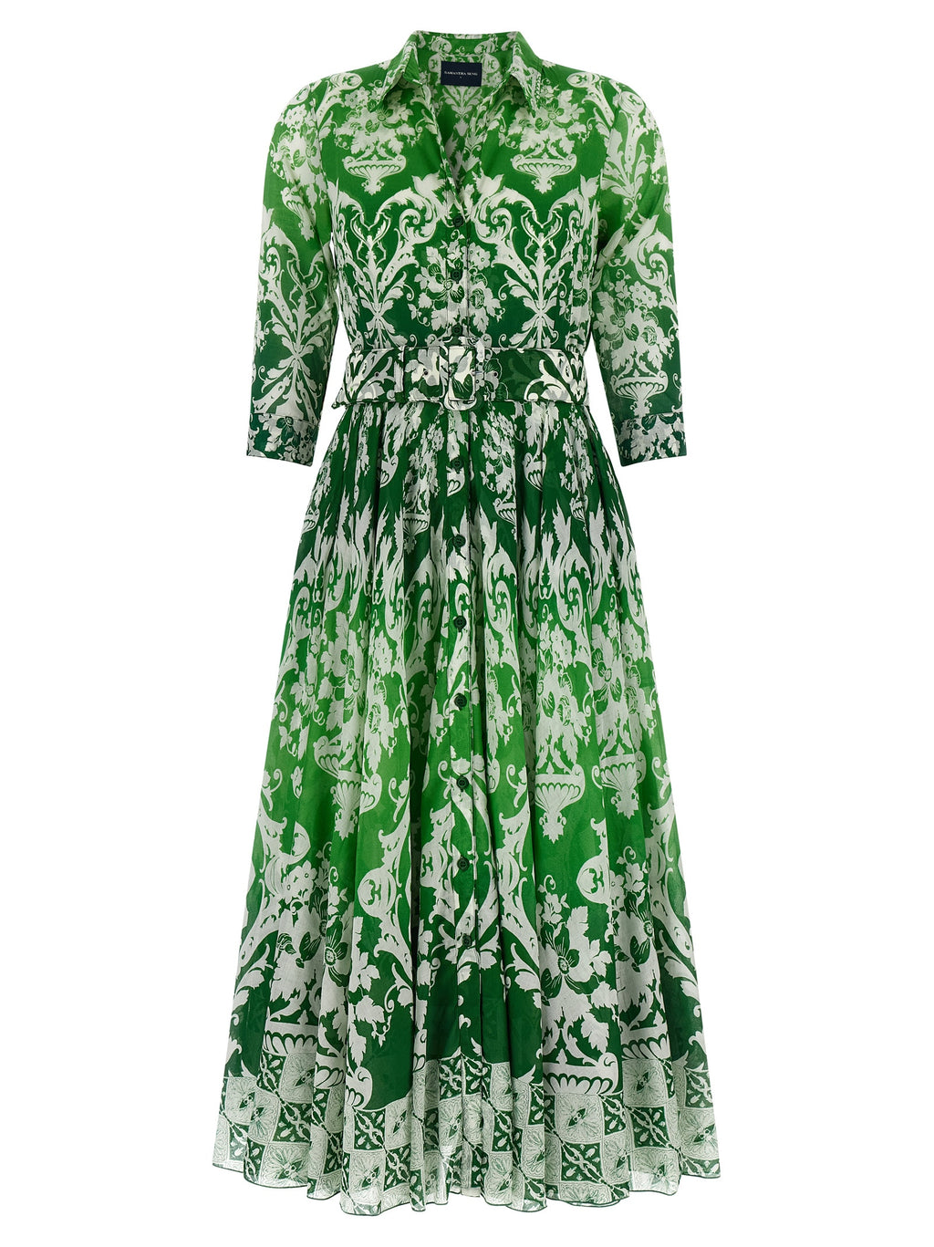 Bicolor Cotton Midi Dress