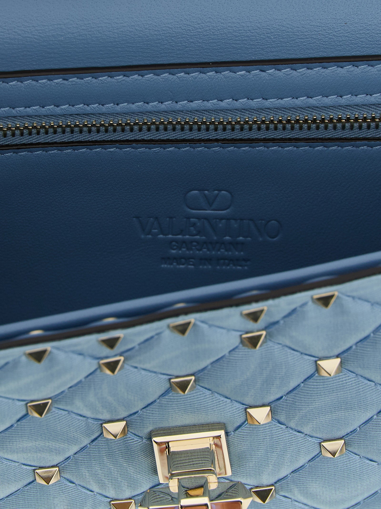 Blue Viscose Crossbody Bag